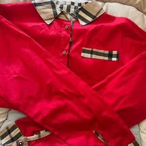 Burberry inspired button  up shirt (NEW)
